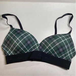 Victoria’s Secret PINK Plaid Green and Black Bra